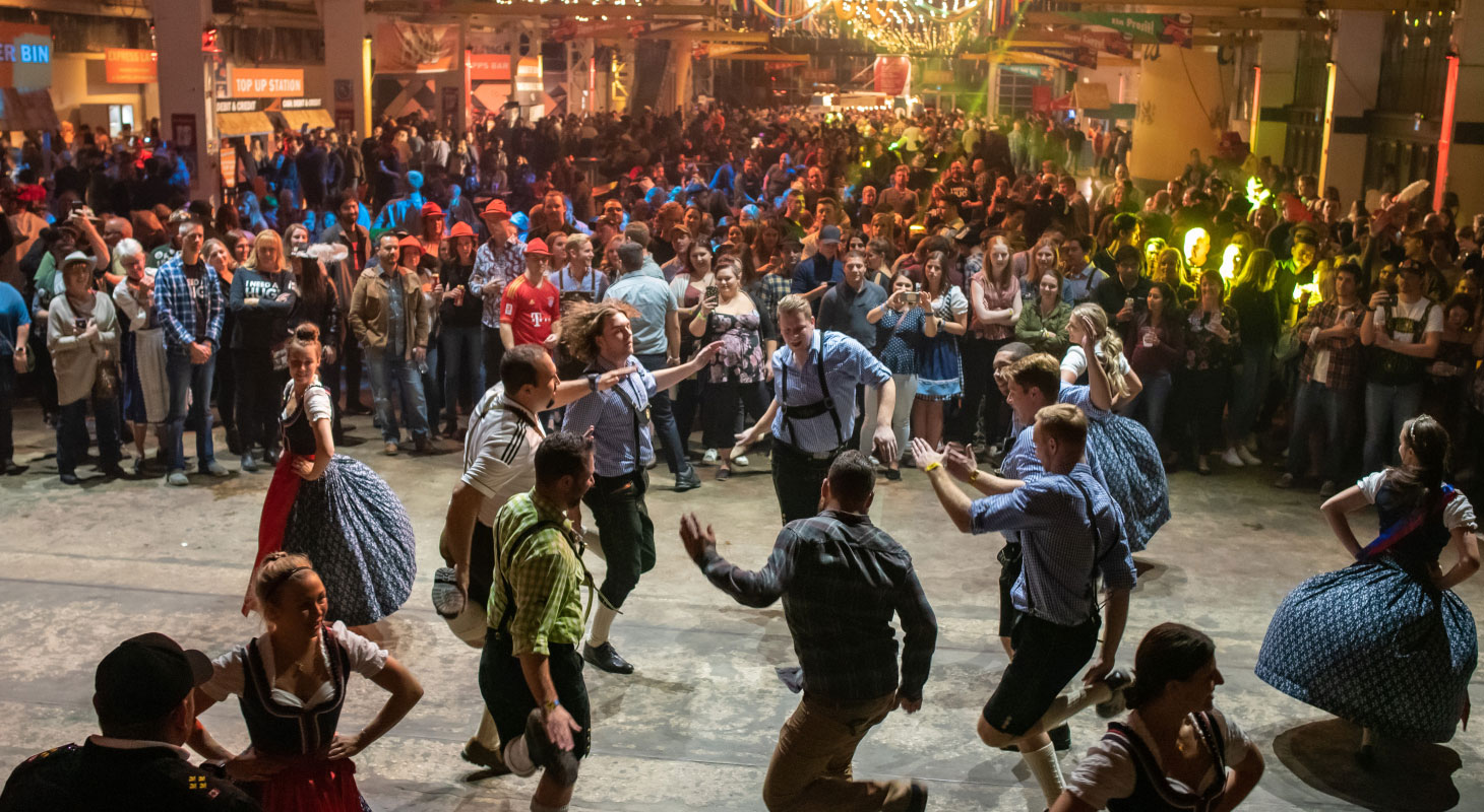 Traditional German Dancing In A Festhallen