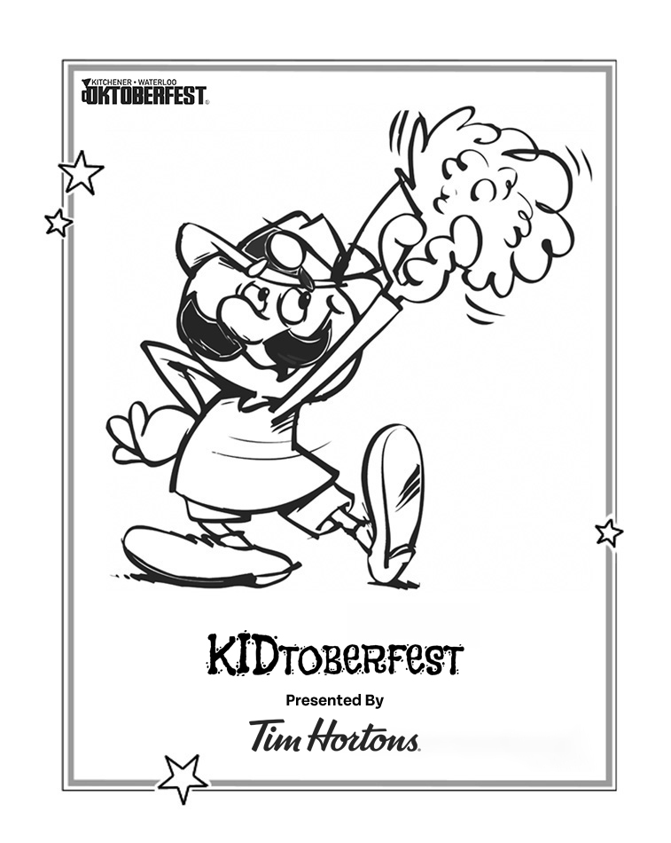 Kidtoberfest Colouring Page Hans Cheering